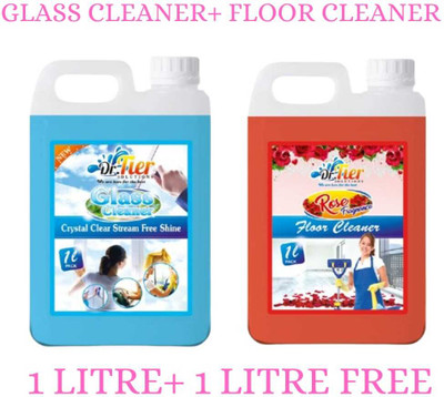 Tier enterprises COMBO OF GLASS CLEANER SKY AND FLOOR CLEANER ROSE(2 x 1 L)