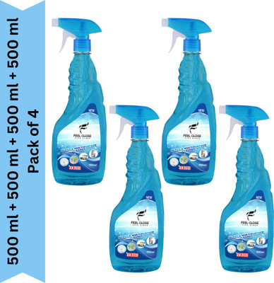 Feel Close Live Close Glass Cleaner 500 ml Pack of 4 Bottles, Cleans multiple types of surfaces(4 x 0.5 L)