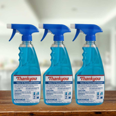 Thankyou Multi-Surface Glass Cleaner Spray | Sparkling Clean Finish(3 x 500 ml)