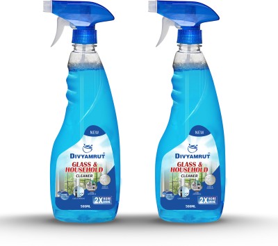 DIVYAMRUT Glass Cleaner with advanced sparkling shine booster formula(1000 ml)