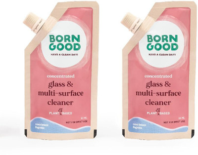 Born Good Plant Based Concentrate Glass & Multi-Surface Cleaner - Pack of 2 (Makes 1L)(2 x 50 ml)