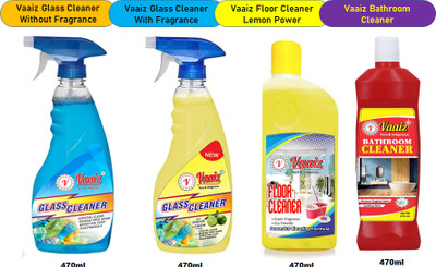 Vaaiz Glass Cleaner With & Without Fragrance | Bathroom Cleaner | Floor Cleaner(4 x 470 ml)