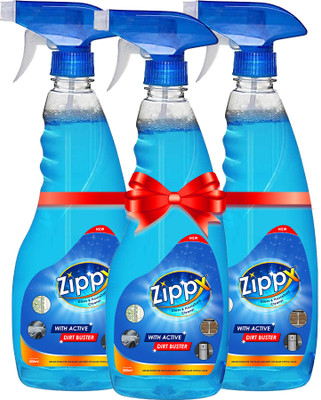 Zippx Glass and Household Cleaner Liquid Spray 500ml x3(Pack of 3)MultiSurface Cleaner(3 x 500 ml)