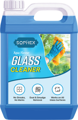 sophex Glass Cleaner Liquid | Streak-Free Shine | 5 Litre Refill Can | Mirror Cleaner(5 L)