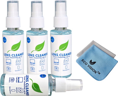Eco Vision 4 Lens Cleaning Spray With 2 Microfiber Cloth For Spectacle, Camera, Laptop etc(4 x 100 ml)