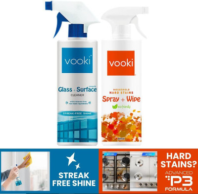 vooki Vooki_Hard Stain & Glass cleaner_500ml_Combo Pack of 2(2 x 0.5 L)