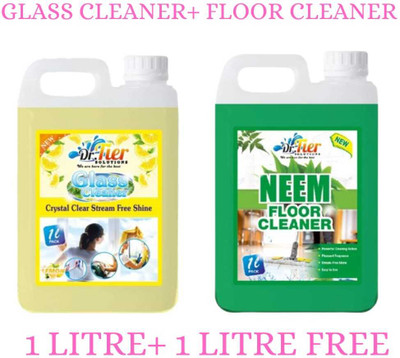 Tiersloution SUPER COMBO OF GLASS CLEANER [LEMON] AND FLOOR CLEANER [ NEEM](2 x 1 ml)