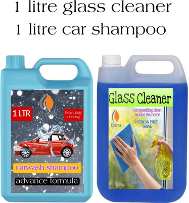 KHEVNA Car Shampoo And Glass Cleaner combo 1+1 ltr(2 x 1 L)