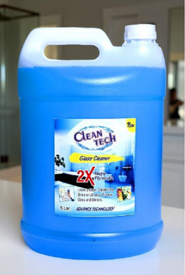 Clean Tech Glass Cleaner Liquid| Streak-Free Shine Formula for Mirrors & Glass Surfaces(5 L)