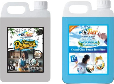 tiercart Combo of GLASS CLEANER AND Dishwash charcoal(2 x 1 L)