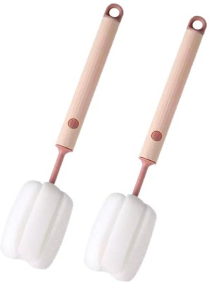 DCELLA Bottle Cleaning Brush Foam Brush Sponge Wet & Dry Broom Multicolor (Pack of 02)(2 x 1 L)