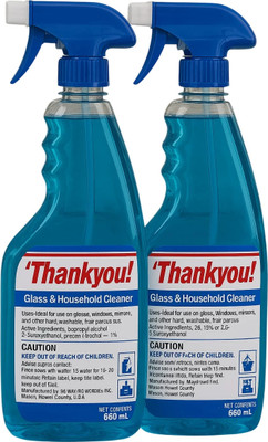 Thankyou Multi-Surface Glass Cleaner Spray | Sparkling Clean Finish(2 x 500 ml)