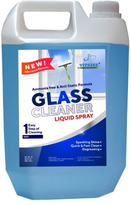 VITSZEE Glass Cleaner 5L ,4X Shine Boosters,mirrors, glass windows,Household Cleaner(5000 ml)