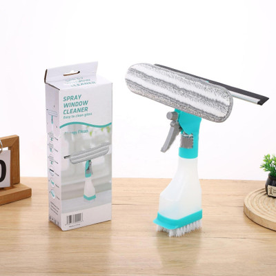 TRK IMPEX Window Squeegee 4 in 1 Flexible Window Cleaner Tool Microfiber Washer Head(350 ml)