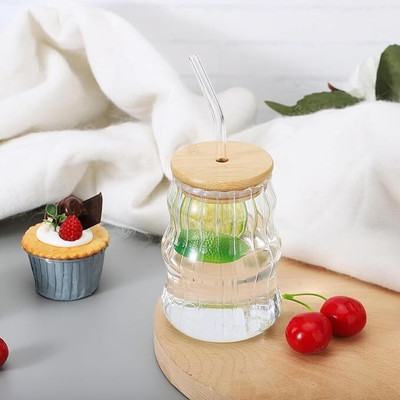 TINSUHG 500 ml Glass Sipper(Pack of 1, Clear)