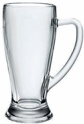 BABALIFINCH (Pack of 2) Jumbo Mug with Sturdy Handle Transparent Glass Beer Glass(650 ml, Glass, Clear)