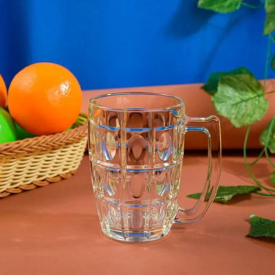 AYUTAS Italian Style Beer Glass with Handle for Juice, Falooda, Mocktail Glass Beer Mug(400 ml)