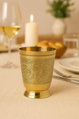 metals & beyond M&B002 Glass Water/Juice Glass(250 ml, Brass, Gold)
