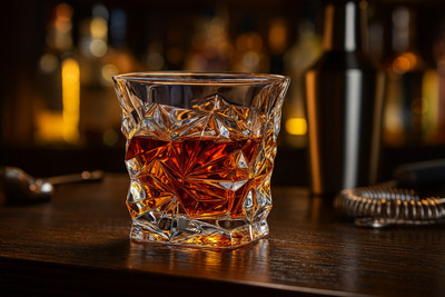 b7 Creations Diamond Crystal Cut Whiskey Glassesx Glass Whisky Glass(300 ml, Glass, White)