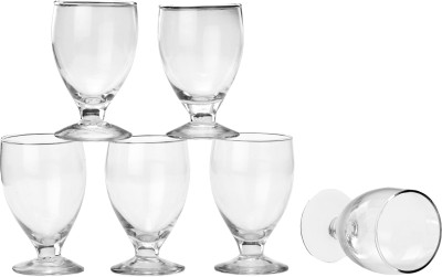 AFAST (Pack of 6) Multi Beverage Drinking Tumblers Transparent Glass -A36 Glass Set Wine Glass(100 ml, Glass, Clear)