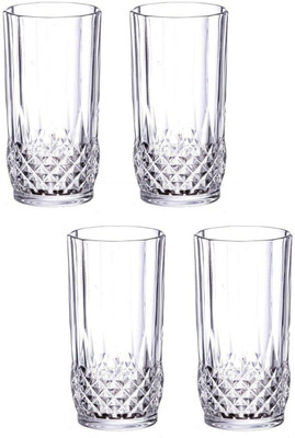 AFAST (Pack of 4) E_longchampwater_A4 Glass Set Water/Juice Glass(230 ml, Glass, Clear)