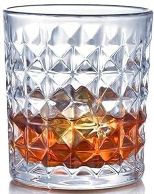 F QUEEN CREATION (Pack of 2) DOT GLASS JUICE 2 PC Glass Set Water/Juice Glass(220 ml, Glass, Clear)