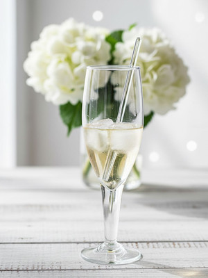 RELLZ RE-GLASS-101-WHITE Glass Wine Glass(200 ml, Glass, White)