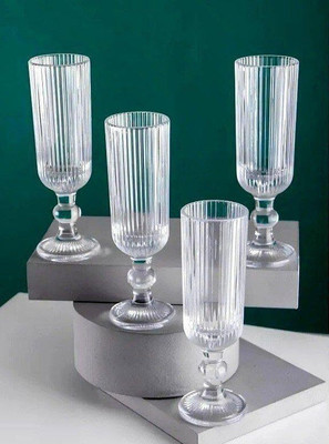 casabelle (Pack of 4) Crystal Wines Glass, Retro Glass for Cocktail & More, Premium Stemware Set Glass Set Wine Glass(200 ml, Glass, Clear)