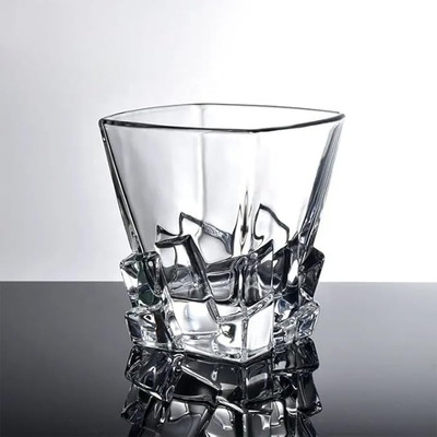 OMKRUSH whisky horse ice cube crystal design Glass Set Whisky Glass(310 ml, Glass, Clear)