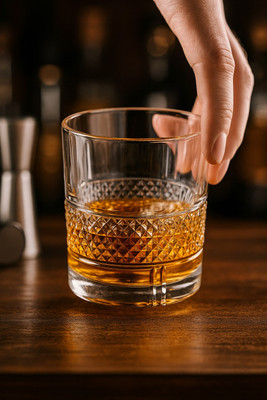 b7 Creations Crystal Whiskey Glass Set Glass Water/Juice Glasscj Glass Set Whisky Glass(300 ml, Glass, Multicolor)