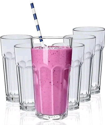 Manraj (Pack of 6) 6pcs nova12 Glass Set Water/Juice Glass(0.3 ml, Glass, White)