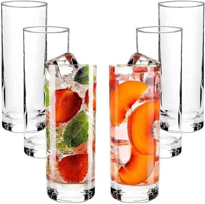 manekk world (Pack of 6) Versatile Clear Drinking Glass Durable Elegant Glass for Water Juice Cocktails Glass Set Cocktail Glass(221 ml, Glass, Clear)