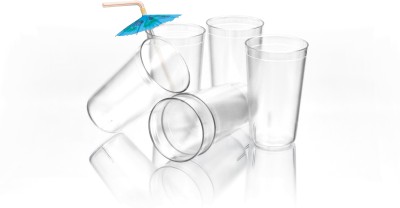 carry (Pack of 6) Commercial Glasses for Home & Restaurant (Unbreakable & Scratch Resistant) Glass Set Water/Juice Glass(400 ml, Plastic, White)