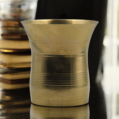 Alodie Kansa Bronze Glass Set – Ayurvedic Drinkware for Health & Wellness Glass Water/Juice Glass(100 ml, Bronze, Gold)