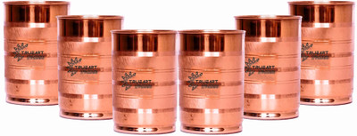 TRUEART CREATION (Pack of 6) Copper Glass Set, 6-Piece, Brown Glass Set Water/Juice Glass(300 ml, Copper, Brown)