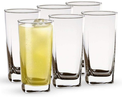 Crocera (Pack of 6) Desire Series Square Glass Set Water/Juice Glass(220 ml, Glass, Clear)