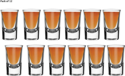 Convoke (Pack of 12) Best New Stylish Transparent Drinking Glass Glass Set Shot Glass(40 ml, Glass, Clear)