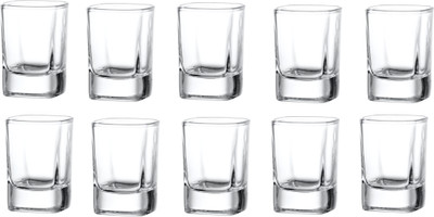Green Plant indoor (Pack of 10) Shotglass458 Glass Set Shot Glass(30 ml, Glass, White)