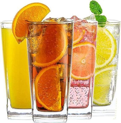KEITSI (Pack of 4) Italian Premium Juice and Water Glasses Glass Set Water/Juice Glass(300 ml, Glass, Clear)