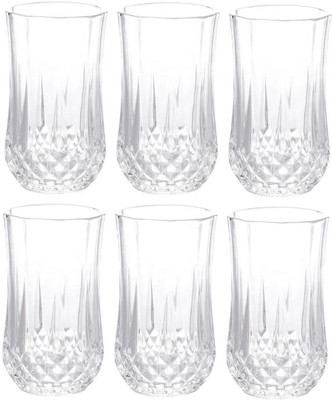 Connvoke (Pack of 4) Stylish Crystal Round Shape Whiskey Glasses set_New Glass Set Beer Mug(250 ml, Glass, Clear)