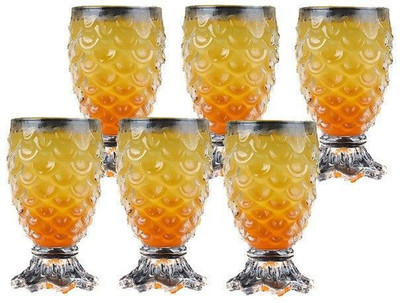 okechuku (Pack of 6) 1010_Pineapple Shape Fancy Shot Glass for Drinking Glass Set Shot Glass(50 ml, Glass, Yellow)