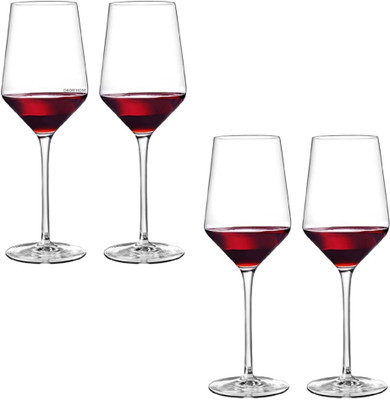 DKOR'HOM (Pack of 4) Long Stream Lead-Free Champagne Bordeaux Stem Crystal Clear Wine Glass Drinkware Kitchen Dining Glass Set Wine Glass(530 ml, Glass, Clear)