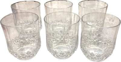 Antikware (Pack of 6) ANTIC005 Glass Set Water/Juice Glass(315 ml, Plastic, White)