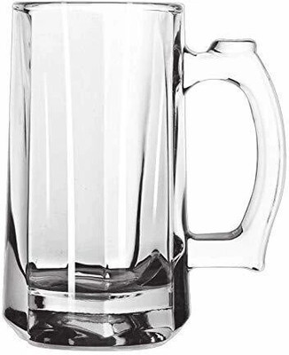 Priza Enterprise Funky Stylish Transparent Beer Mug Glass with Premium Handle-500 ml (Set of 1) Glass Beer Glass(500 ml, Glass, Clear)