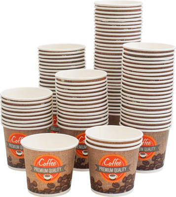 Paricott Pack of 50 Paper 150ml Cups | Coffee Printed Disposable Tea/Coffee Cups 50Pcs(Multicolor, Cup Set)