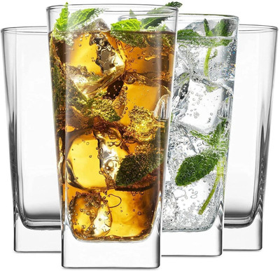 V Bright (Pack of 4) Juice Glass Drinking Glass Water Glass Set For Home Office Restaurant Glass Set Water/Juice Glass(255 ml, Glass, Clear)