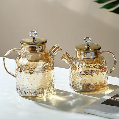 VIRCO 1 L Glass, Wooden Kettle Jug