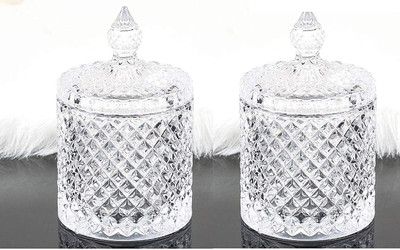 Kriti Traders Glass Utility Container  - 210 ml(Pack of 2, Clear)