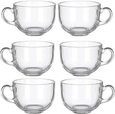 DULARIYA (Pack of 6) Pack of 6 Glass Transparent clear 150 ml tea and coffee cup set of 6 (Clear) Glass Set Water/Juice Glass(150 ml, Glass, White)