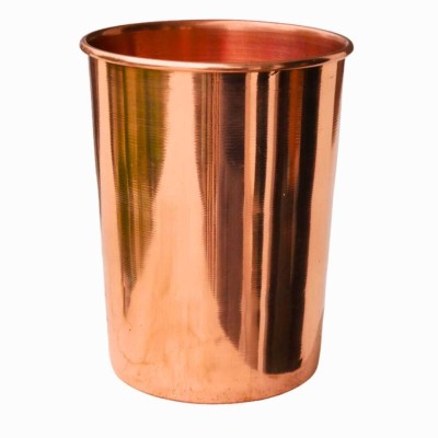 amimashop Copper Hammered Lacquer Coated Glass Water/Juice Glass(300 ml, Copper, Brown)